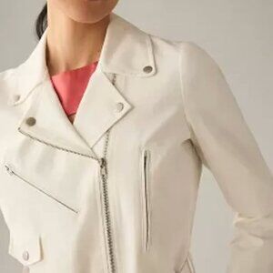 Anthropologie - DOLAN Cropped linen slim moto jacket